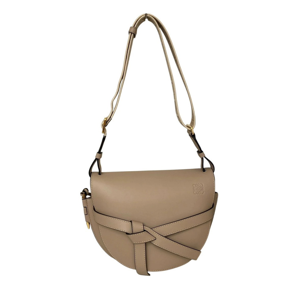 Loewe Gate Dual Shoulder Bag Leather Beige Tan
